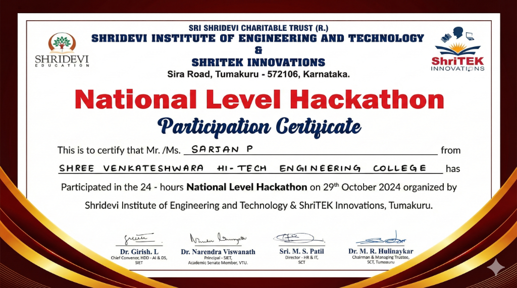 National Level Hackathon